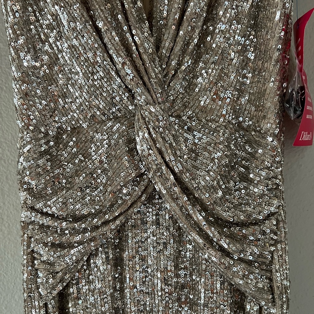 Xscape Gold Sequin full length dress